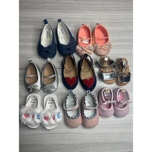 Baby girl shoes sizes 0-3 0-6 2 & 3 (8 pairs)